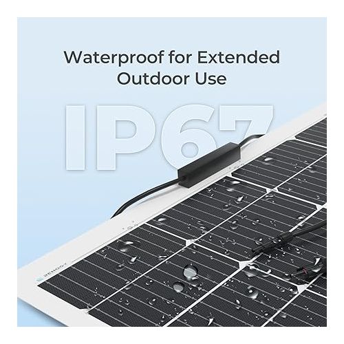  Renogy Solar Panel 200W 12V Lightweight Monocrystalline Semi-Flexible Bendable Mono Off-Grid Charger for Marine RV Cabin Van Car Uneven Surfaces