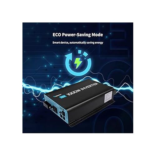  Renogy 1000W Pure Sine Wave Inverter with ECO Mode, 12V DC to AC 120V 110V Converter for Off-Grid Solar System, Home, RV, Solar Power Inverter with Remote Switch, Surge 2000W