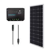 Renogy 100 Watts 12 Volts Monocrystalline Solar Panel Bundle Kit with 30A Negative ground Charge Controller+9in MC4 Adaptor Kit