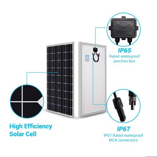  Renogy 100 Watts 12 Volts Monocrystalline Solar Panel