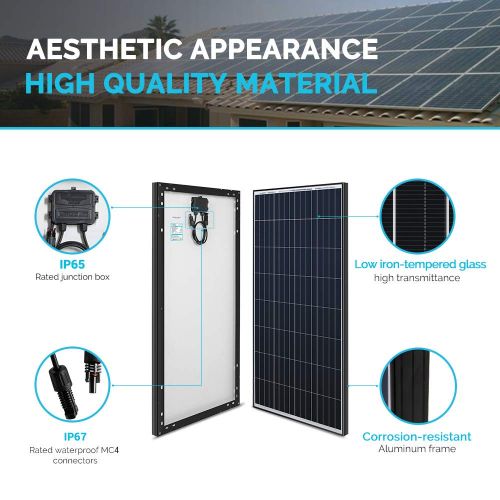  Renogy 100 Watts 12 Volts Monocrystalline Solar Panel