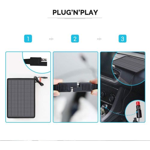  [아마존 핫딜]  [아마존핫딜]Renogy 10W 12V Portable Solar Panel Battery Maintainer Trickle Charger with Lighter Plug, Alligator Clips, and Battery Cables