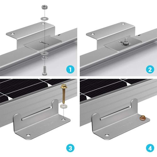  Renogy Solar Panel Mounting Z Bracket Mount Supporting for RV, Roof, Boat, set of 4 Units