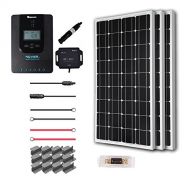 Renogy 300 Watt 12 Volt Off Grid Solar Premium Kit with Monocrystalline Solar Panel and 40A MPPT Rover Controller