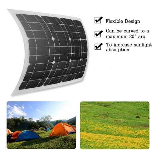  Renogy Zerone Portable Solar Panel, 30W Flexible High-Efficiency 2V Solar Panel Outdoor for RV, Boat, Cabin, Tent, Car, Trucks, Trailers