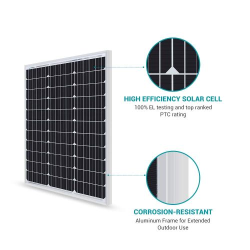  Renogy 50 Watt 12 Volt Monocrystalline Solar Panel (Compact Design)