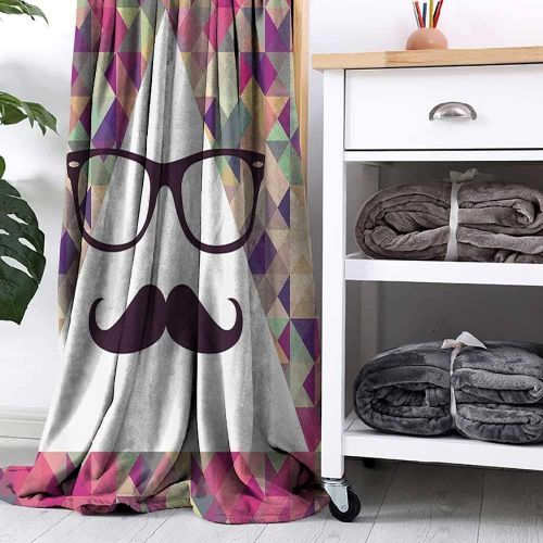  RenteriaDecor Funny Geometric Decorations，Blanket Hipster Mustache On A White Triangle 50x30 Bedsheet Sofa Bedding Blankets