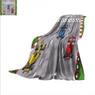 RenteriaDecor Boys Room Throw Blanket Car Race Formula One Velvet Plush Throw Blanket 60x36
