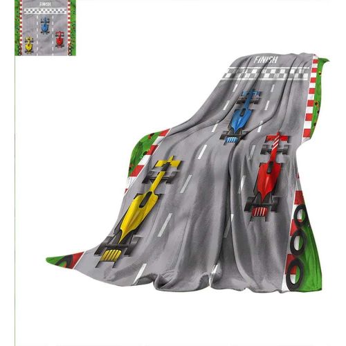  RenteriaDecor Boys Room Throw Blanket Car Race Formula One Velvet Plush Throw Blanket 60x36