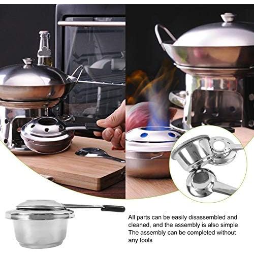  [아마존베스트]Renwu Fondue Burner Stainless Steel Paste Burner for Fondue Alcohol Stove Burner Pot Burner Mini Chocolate Cheese Fondue Set for UFO Shaped Oven Core with Adjustable Size