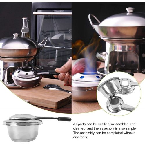  [아마존베스트]Renwu Fondue Burner Stainless Steel Paste Burner for Fondue Alcohol Stove Burner Pot Burner Mini Chocolate Cheese Fondue Set for UFO Shaped Oven Core with Adjustable Size