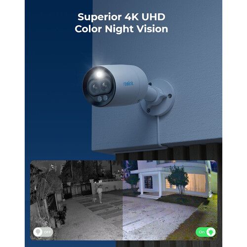  Reolink NVC-B4KP 4K UHD Outdoor Pan Network Bullet Camera with Night Vision & Spotlight (2-Pack)