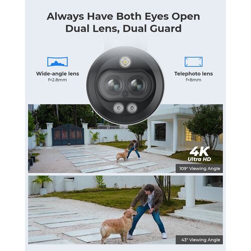  Reolink NVC-B4KP 4K UHD Outdoor Pan Network Bullet Camera with Night Vision & Spotlight