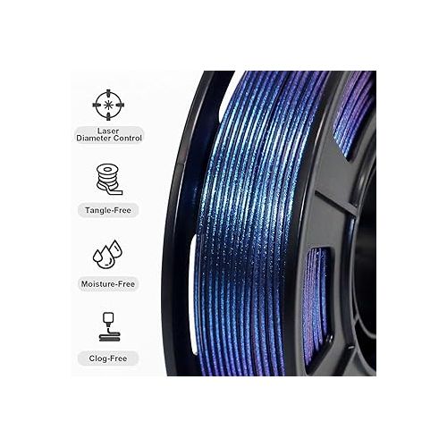  RepRapper PLA Filament, Glitter Multicolor Mixed 250g*4 Sample Pack, Glow in The Dark Sparkle Laser Series 3D Printer Filament, Shiny Galaxy PLA Filament 1.75mm for 3D Printer, 250g*4 Pack