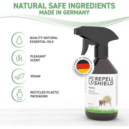  [아마존베스트]RepellShield Mite Spray 250 ml - Ideal Anti Mite Spray for Mattresses and All Textiles I Natural Agent Against Mites I Anti Mite Spray Bed Bug Spray Mite and Bed Bug Control