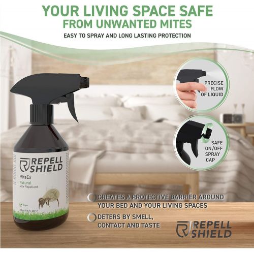  [아마존베스트]RepellShield Mite Spray 250 ml - Ideal Anti Mite Spray for Mattresses and All Textiles I Natural Agent Against Mites I Anti Mite Spray Bed Bug Spray Mite and Bed Bug Control