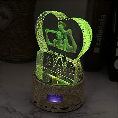  [아마존베스트]Repin Personalized Customized 3D Crystal Glass Photo Picture Etched Engraved with Your Own Picture，Bluetooth - Colorful music lights Birthday, Wedding Gift, Mothers Day,Fathers Day，Valen