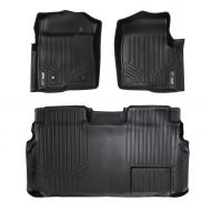 Replacement MAXLINER Floor Mats 2 Row Liner Set Black for 2009-2010 Ford F-150 SuperCrew Cab