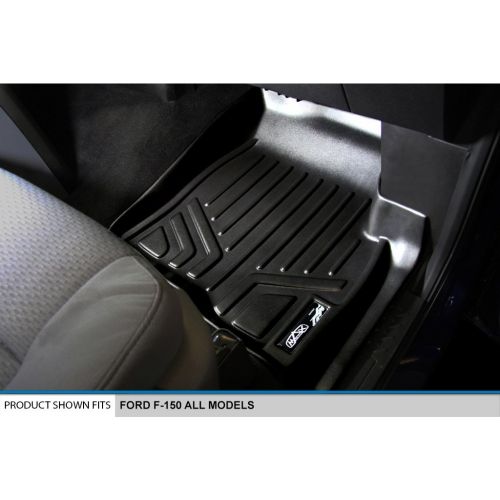  Replacement MAXLINER Floor Mats 2 Row Liner Set Black for 2009-2010 Ford F-150 SuperCrew Cab