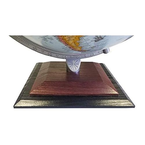  [아마존베스트]Replogle Aragon 12 Desktop World Globe, Raised Relief, Up-to-Date Cartography, Made in USA (Blue Ocean)