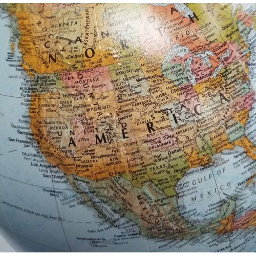  [아마존베스트]Replogle Aragon 12 Desktop World Globe, Raised Relief, Up-to-Date Cartography, Made in USA (Blue Ocean)