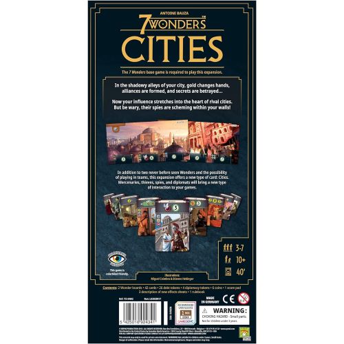  7 Wonders Cities Board Game EXPANSION - New Edition Family Board Game Board Game for Adults and Family Strategy Board Game 3-7 Players Ages 10 and up Made by Repos Production