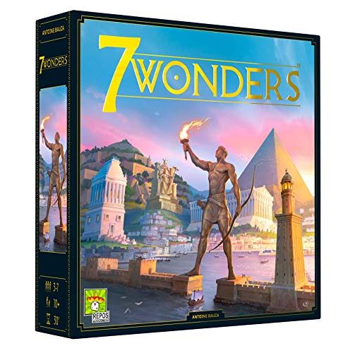  Repos Production 7 Wonders Board Game (BASE GAME) - New Edition Family Board Game Board Game for Adults and Family Civilization and Strategy Board Game 3-7 Players Ages 10 and up Made by Repos Prod