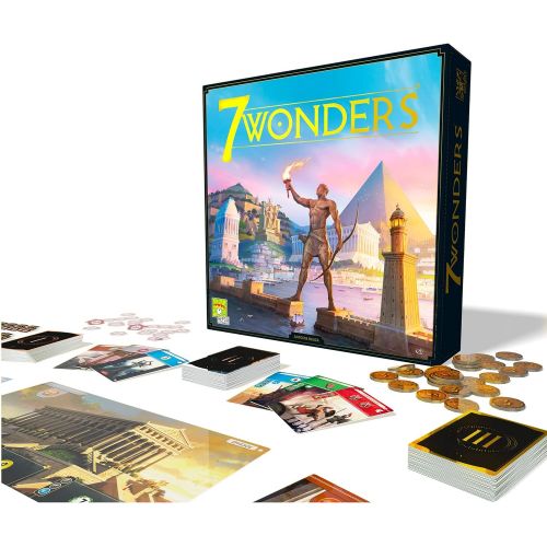  Repos Production 7 Wonders Board Game (BASE GAME) - New Edition Family Board Game Board Game for Adults and Family Civilization and Strategy Board Game 3-7 Players Ages 10 and up Made by Repos Prod