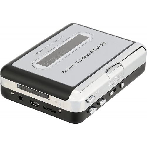  [아마존베스트]Reshow Cassette Player  Portable Tape Player Captures MP3 Audio Music via USB  Compatible with Laptops and Personal Computers  Convert Walkman Tape Cassettes to iPod Format (Sil