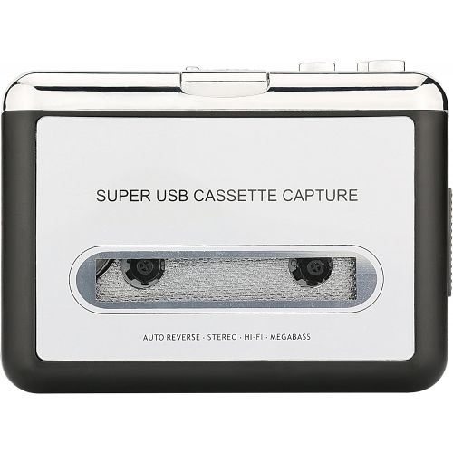  [아마존베스트]Reshow Cassette Player  Portable Tape Player Captures MP3 Audio Music via USB  Compatible with Laptops and Personal Computers  Convert Walkman Tape Cassettes to iPod Format (Sil