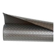 Resilia - Silver Plastic Floor Runner/Protector - Embossed Diamond Plate Pattern, (27 Inches Wide x 25 Feet Long)