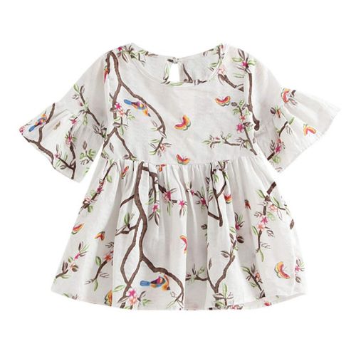  Respctful Kids Clothes RespctfulBaby Teen Girls Casual Floral Princess Dress Summer Ruffle Dress Chiffon flral Print Short Sleeve