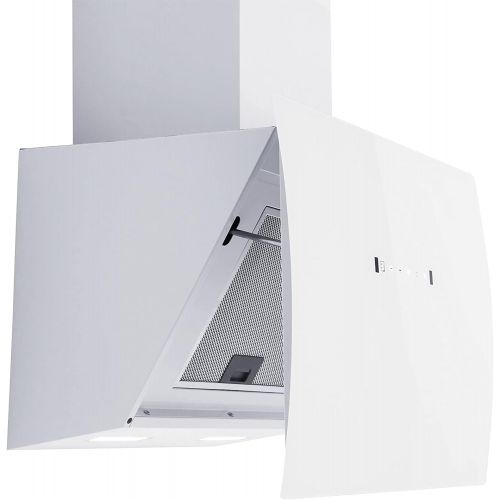 [아마존베스트]respekta Designer Angled Hood 60 cm White with Auto Opening and Gesture Control CH99060WA, Energy Efficiency Class: A