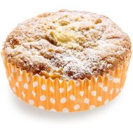 Restaurantware Panificio 4 Ounce Baking Cups 200 Ridged Cupcake Liners - Oven-Ready Freezable Orange Paper Muffin Cases Disposable Polka-Dotted For Wedding Parties Baby Showers