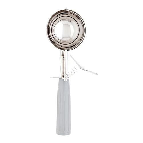  Restaurantware Met Lux 4 Ounce Portion Scoop 1 Trigger Release Cookie Scoop - With Gray Handle Stainless Steel Disher For Portion Control Scoop Cookie Dough Cupcake Batter Or Ice Cream