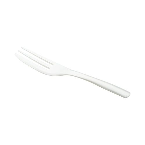  Cake Fork, Pastry Fork, Knife Edge Fork - Pearl White Disposable Fork, 3 Prong, 1 Prong with a Knife Edge - Perfect for Serving Cakes - 4 - Plastic - 500ct Box - Restaurantware