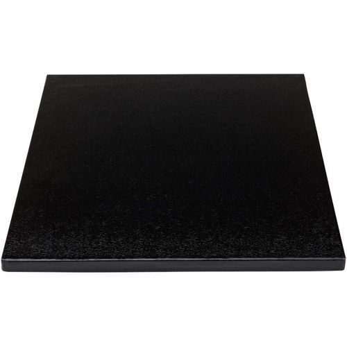  Cardboard Cake Drum Board - Square - Black - Covered Edge - 8 x 8 x 1/2 - 1ct Box - Pastry Tek - Restaurantware