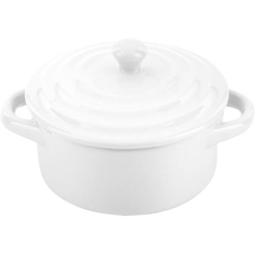  Porcelain Cocotte - Mini Round Cocotte 4.3 Inches - 3 oz - 10ct Box - Restaurantware, White