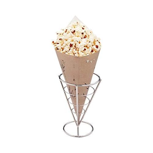  Conetek 10-Inch Eco-Friendly Finger Food Cones: Perfect for Appetizers - Food-Safe Paper Cone with Bamboo Print Styling - Disposable and Recyclable - 100-CT - Restaurantware