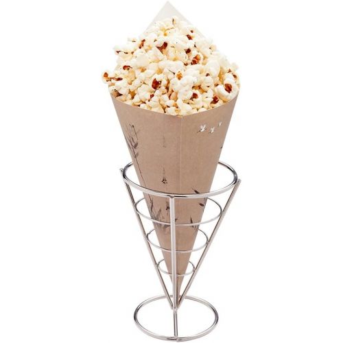  Conetek 10-Inch Eco-Friendly Finger Food Cones: Perfect for Appetizers - Food-Safe Paper Cone with Bamboo Print Styling - Disposable and Recyclable - 100-CT - Restaurantware