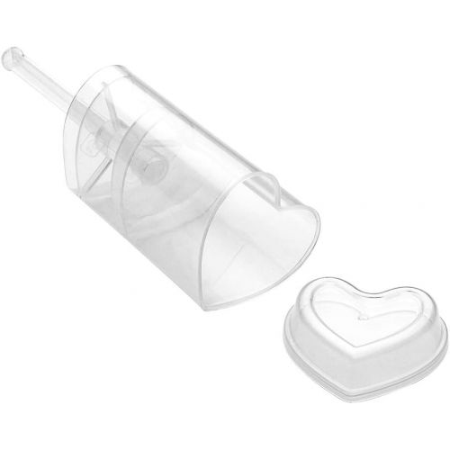  4 oz Heart Clear Plastic Cake Pop Shooter - Push-Up - 1 3/4 x 1 3/4 x 3 1/2 - 100 count box - Restaurantware