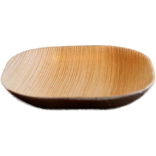  Restaurantware 4-inch Eco-Friendly Indo Palm Leaf Square Plate: Perfect for Parties and Catering Events - Natural Color - Disposable Biodegradable Party Plates - 100-CT