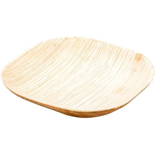  Restaurantware 4-inch Eco-Friendly Indo Palm Leaf Square Plate: Perfect for Parties and Catering Events - Natural Color - Disposable Biodegradable Party Plates - 100-CT