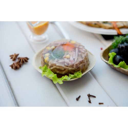 Restaurantware 4-inch Eco-Friendly Indo Palm Leaf Square Plate: Perfect for Parties and Catering Events - Natural Color - Disposable Biodegradable Party Plates - 100-CT
