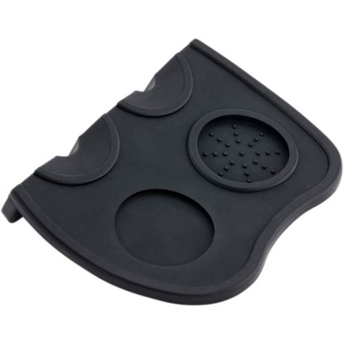  Restpresso Black Silicone Espresso Tamping Mat - Double - 8 1/4 x 5 3/4 x 1 1/2 - 1 count box - Restaurantware