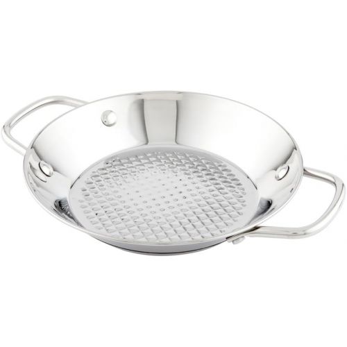  Restaurantware 8 Inch Spanish Paella Pan, 1 Induction Ready Paella Pan - Heavy-Duty, Riveted Handles, Silver Stainless Steel Spanish Pan, Dishwasher-Safe, Paella Cookware For Homes or Restaurants