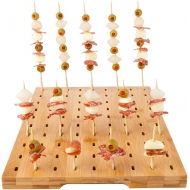 Restaurantware Multi Level Rectangular Bamboo Food Skewer Holder: Perfect for Cocktail Parties and Catering Events  Six Level Biodegradable Pick Stand and Food Display  180 Holes  1-CT  Resta