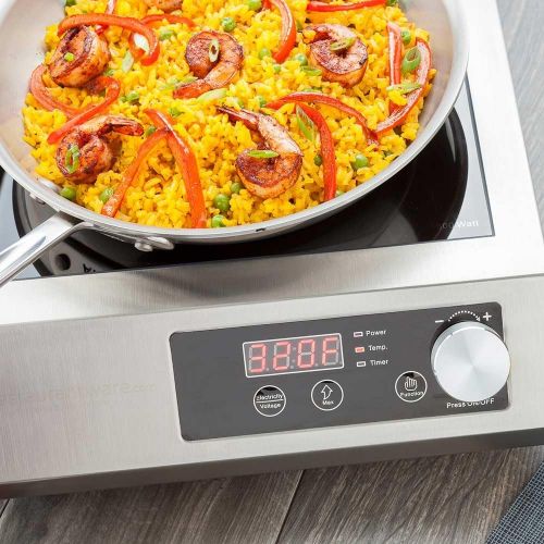  Restaurantware Professional Portable Induction Cooktop RWT0093  1800W (120V) Countertop Induction Cooker with Digital Temperature Display - Perfect for Restaurants and Catering Events - Restaura