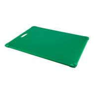 Restaurantware 18 x 24 Green Durable Plastic Cutting Board  Rubber Corner Grips Prevent Slipping  Color-Coded for HACCP Food Safety Compliance  Measurement Markers for Precise Cutting  Dishwa