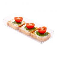 Rectangle Plate, Raised Sides - Rectangular Box - Clear - Premium Plastic - 5.2 x 1.8 - 100ct Box - Restaurantware